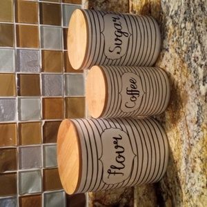 Ceramic & wood canisters
